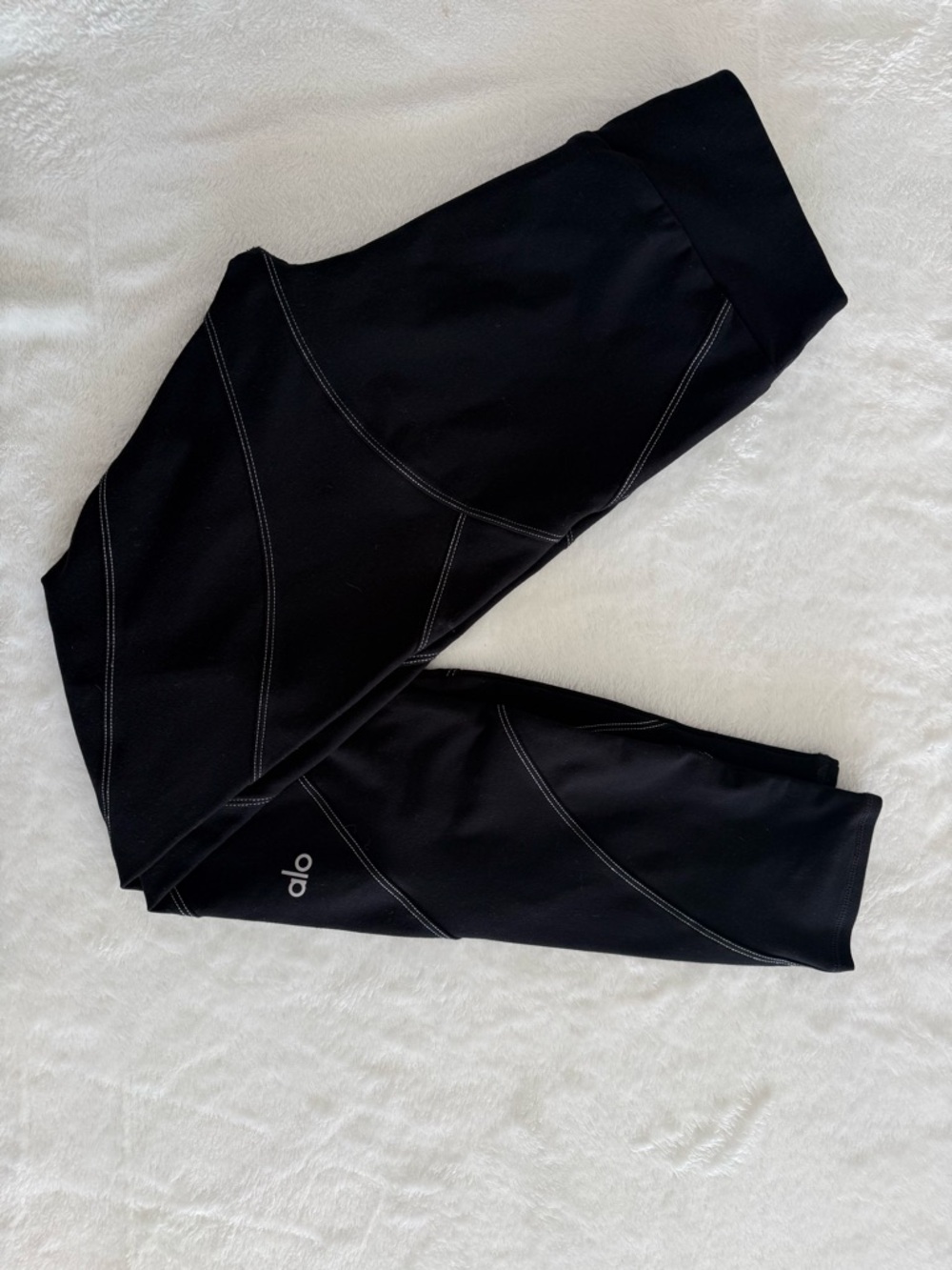 Alo Yoga Black High Waisted Leggings S Sculpt Seam Activewear Gym Yoga - Picture 7 of 7